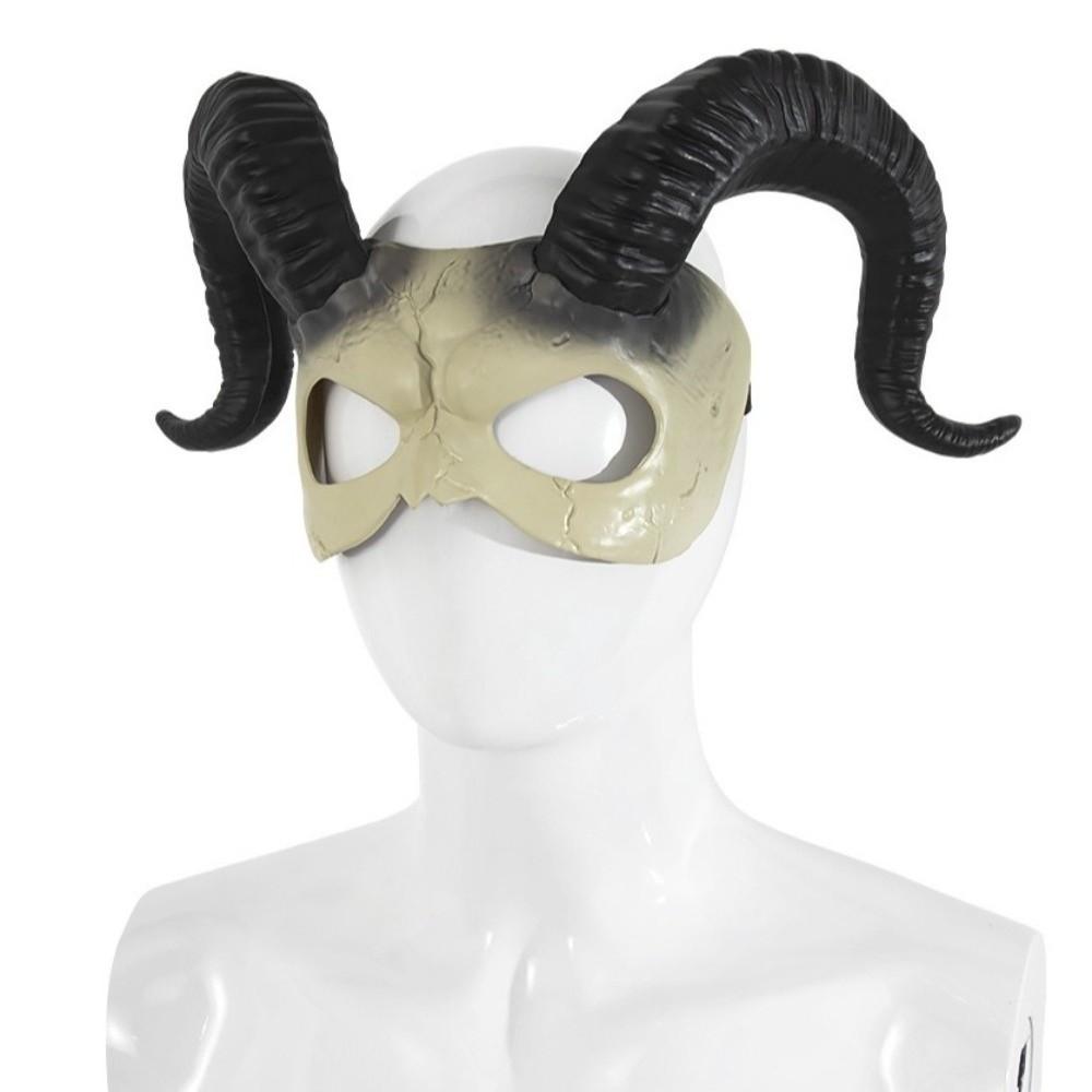 Plastic Halloween Mask Animal Demon Mask Funny Sheep Horn Mask  Masquerade