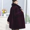 Winter Thickened Mink Velvet Coat Middle-Length Women's Outerwear Fur Collar Jacket Mid-Aged Ladies Fashion Outerwear