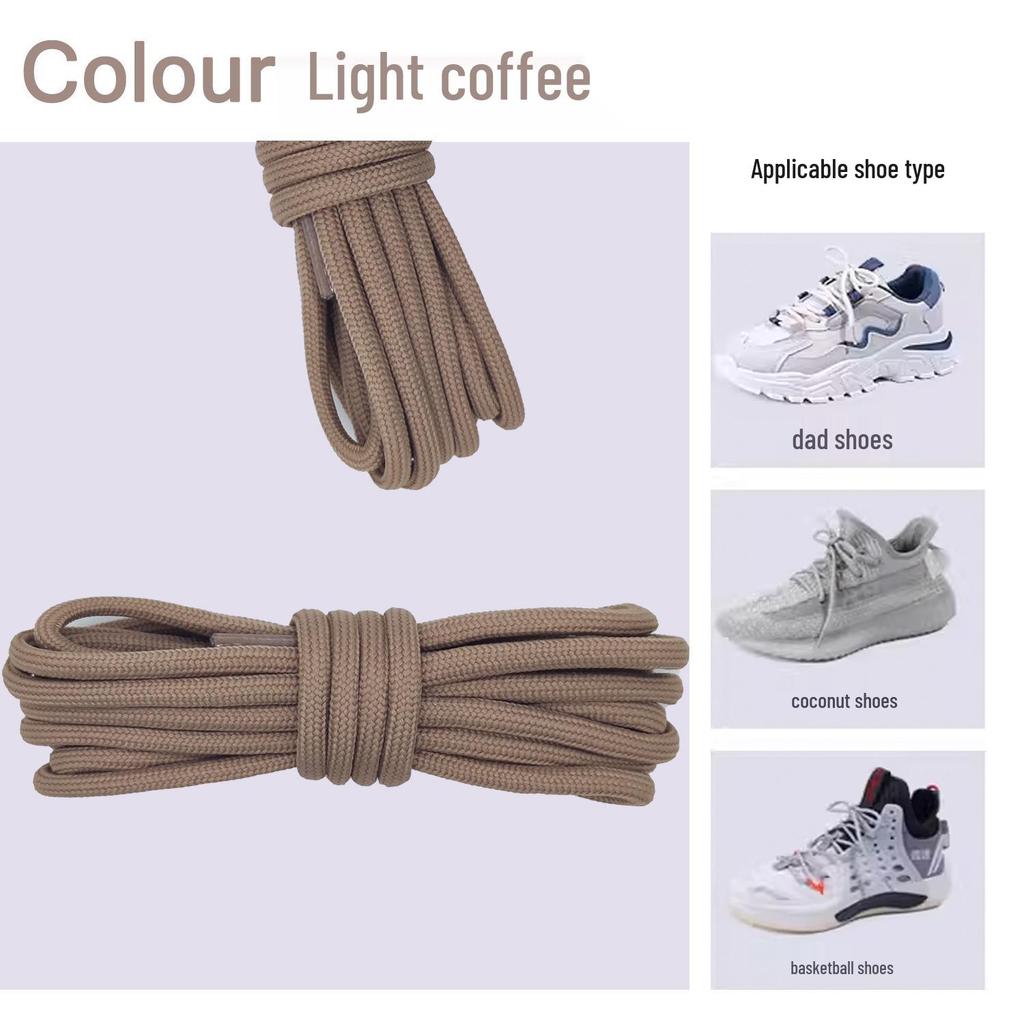 Unisex Martin Boots Shoelaces: Round, Thick Style In Grey, Black, or White for Casual and Dad Shoes.
