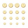 UNICRAFTALE Approximately 48 Pieces 4 Types Rondelle Beads Flat Stainless Steel Beads Flat Round Beads Spacer Beads Golden Metal Beads Metal Beads