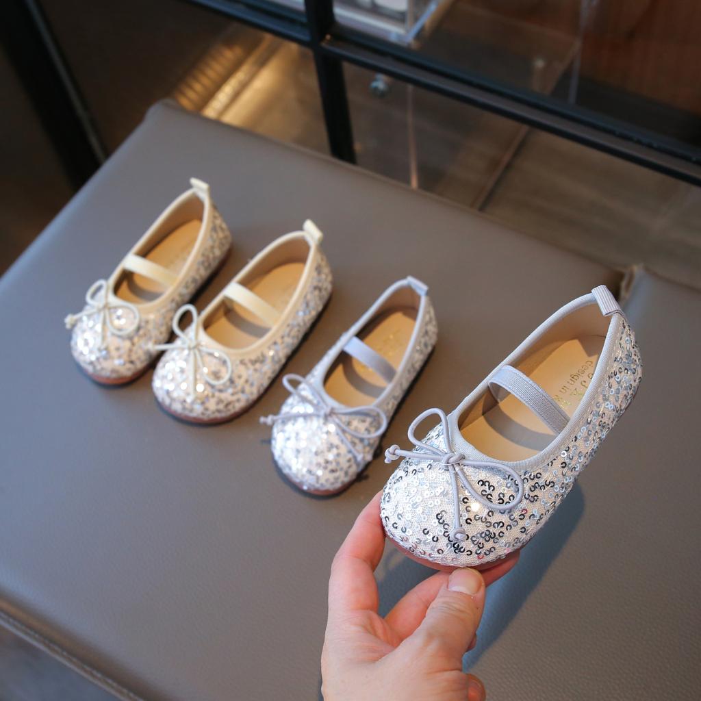 Baby Girls Summer Kids Princess Sandals Casual Lightweight Fashion Sequins Elegant Soft Party Bow Flat Children Walking Shoes