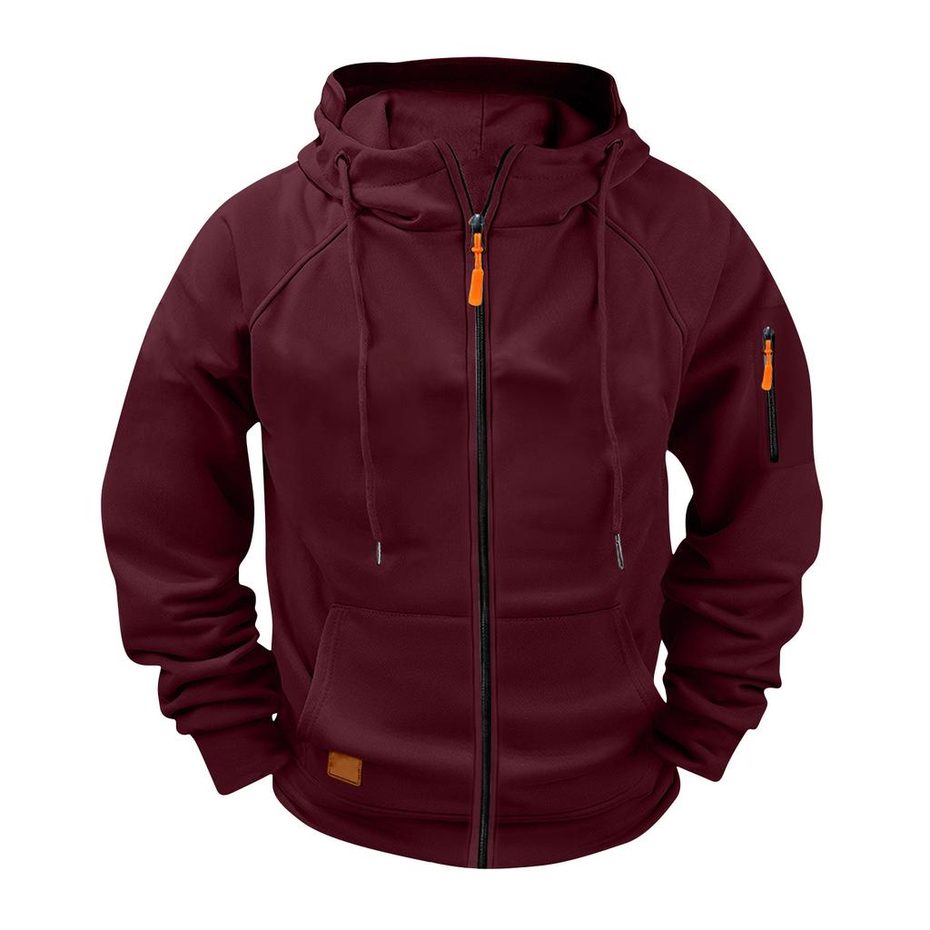 Boys' Solid Color Zipper Raglan Sleeve Fashionable Hoodie Jacket