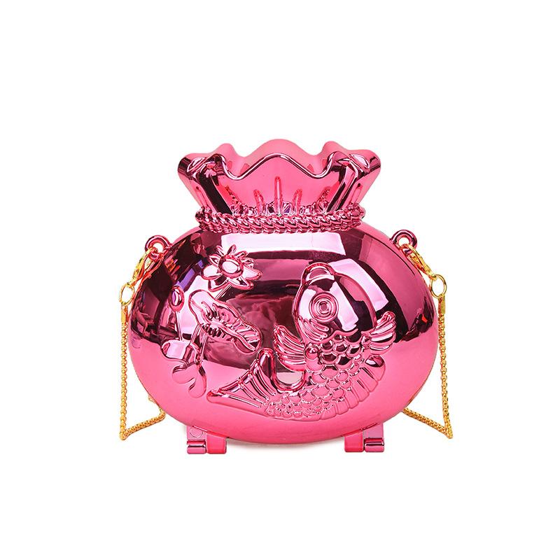 Fashion Fortune Bag Acrylic Money Bag Mini Crossbody Chain Koi Carp Design Chic Wealth Attracting Symbol Handbag