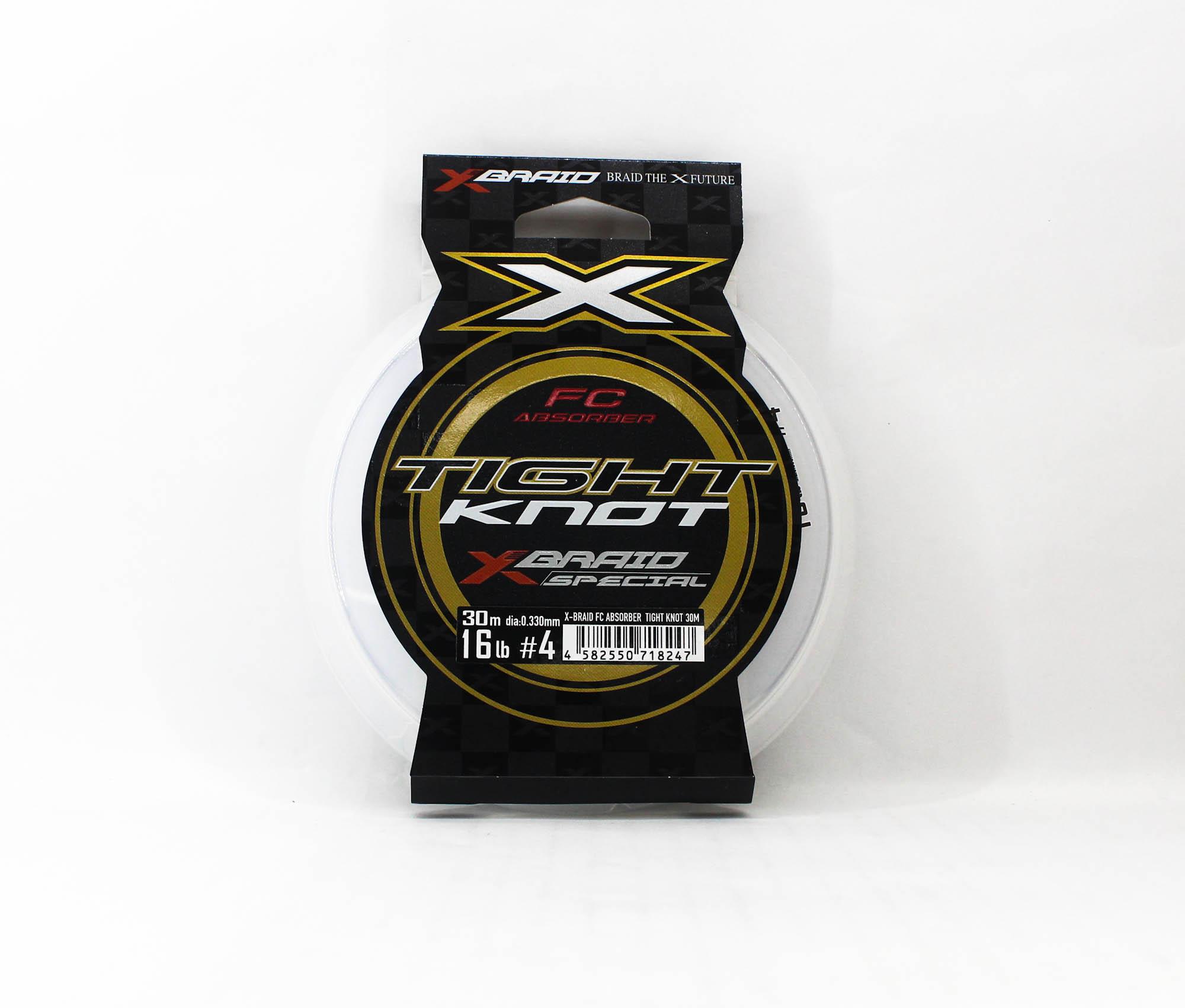 

YGK X Braid Absorber Флюорокарбоновый шок-лидер Плотный узел 30м 16lb (8247) чистый