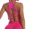 Women's Cross-Back Seamless Push-Up Sports Bra with Pads