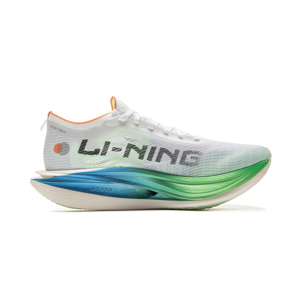 New LiNing Flyco 5 ELITE Cushioning, Slip Resistant, Rebound Low Top Marathon Racing Running Shoes Unisex White Green Blue ARMV003-11
