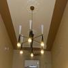 Mid-Century Modern Chandelier: Black White 6-Light Ceiling Fixture