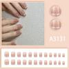 Blush Gradient Plaid Nail Stickers: Autumn/Winter Collection, 24 Pieces