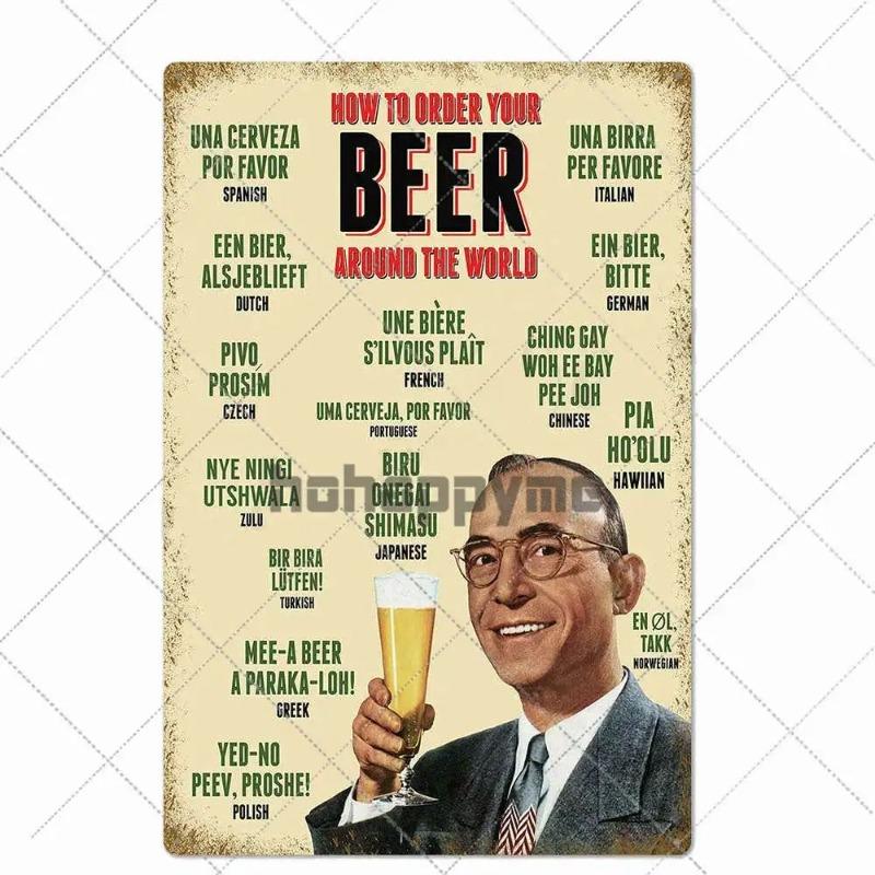 

Funny Beer Tin Sign, Bar Home Decor Metal Plaque 20x30cm