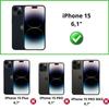 Screen and Back Protector - Phonillico - iPhone 15 - 2 Pack - Tempered Glass - Scratch Resistant