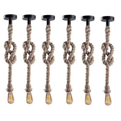 Pendant Rope Lights for Ceiling Hanging, Bulb Not Included - Pack of 6