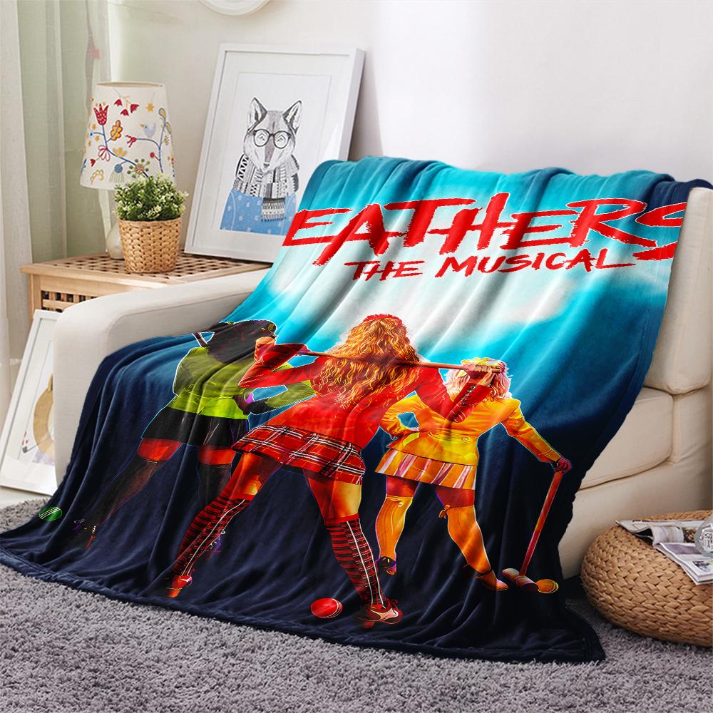 1PC Heathers Print Flannel Blanket, High quality All Seasons, Home Decor, Warmth and Comfort, Perfect for Christmas Gifts