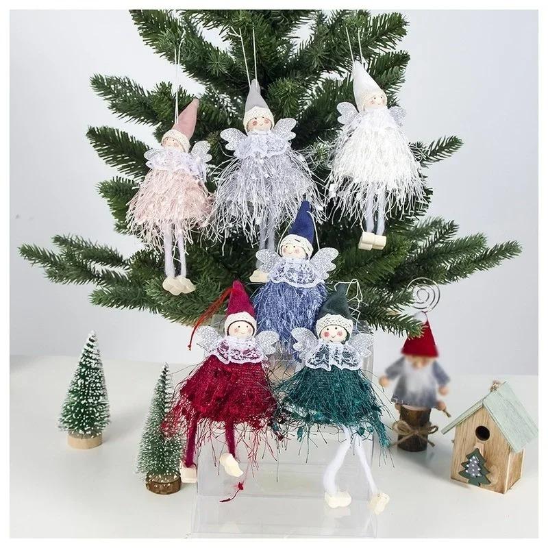 Weihnachtsdekoration Anhänger Kreative Süße Kleine Engel Puppe Spitze Anhänger Dekoration Fenster Weihnachtsbaum Zimmer Haushaltsgegenstände