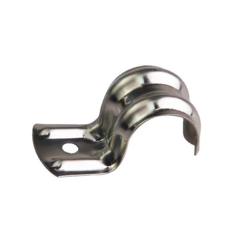 Stainless Steel Double Rib Saddle Clamp P-Type Pipe Clip for Wire and Water Pipe Fixing