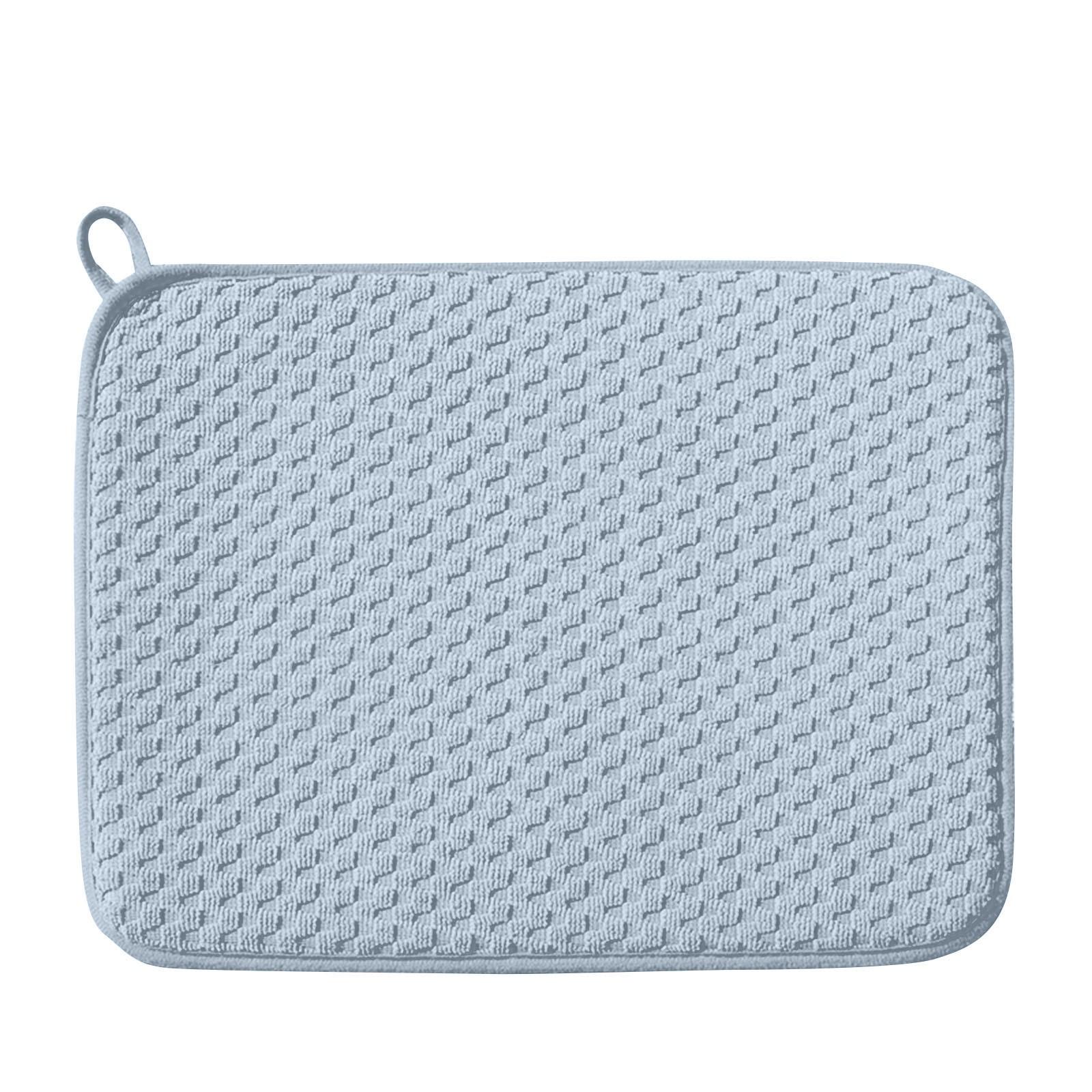 

Коврик из микрофибры для сушки посуды, 24*17 дюймов, Абсорбирующий поддон для сушки посуды, Кухонная столешница, Большой размер, Коврик для сушки посуды для столешниц, Раковин, Сушилок 45 синий