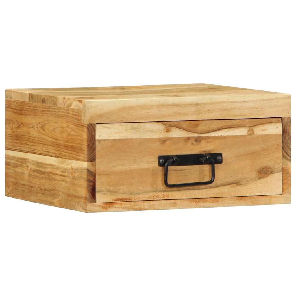 Wall Mounted Nightstand Solid Acacia Wood