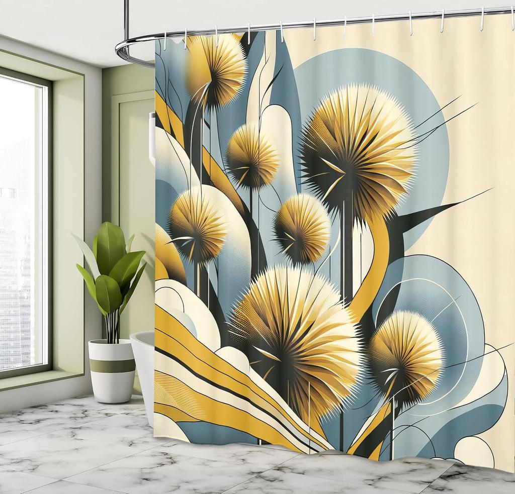 Eucalyptus Leaves Shower Curtain, Gloomy Love Of Nature On Neutral Watercolor Art Background, Cloth Fabric Bathroom De