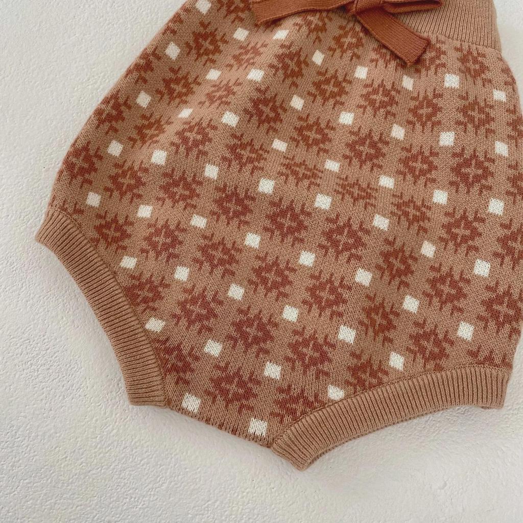 2025 Herbst Kleinkind Mädchen Übergröße Kontrast Strickjacke & Schleife Strampler Set