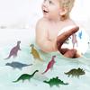12Pcs Mini Dinosaur Toy Soft TPR Stretchable Colorful Miniature Figurine Early Learning Educational Toy Dinosaur Figurines Kids Stress Relief Toys