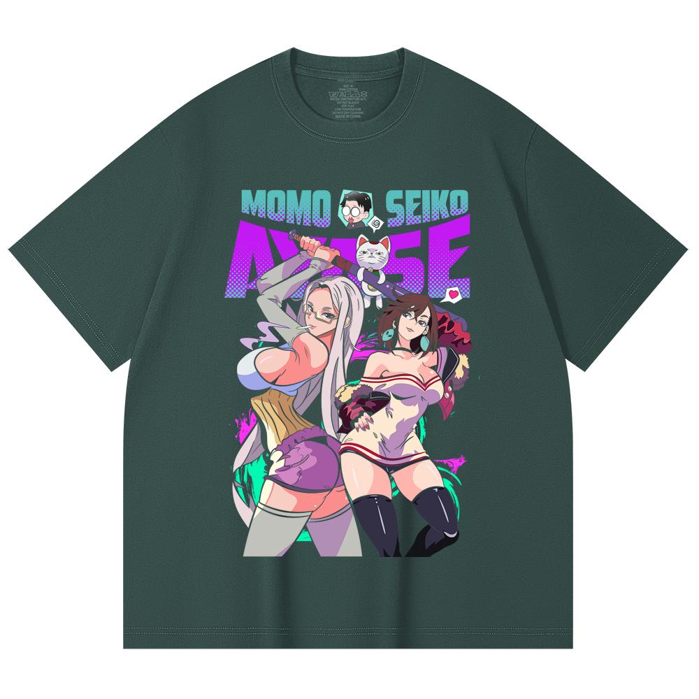 230 Gsm 100% Cotton Dandadan V22 Momo Seiko Print Unisex Heavy Cotton T Shirt