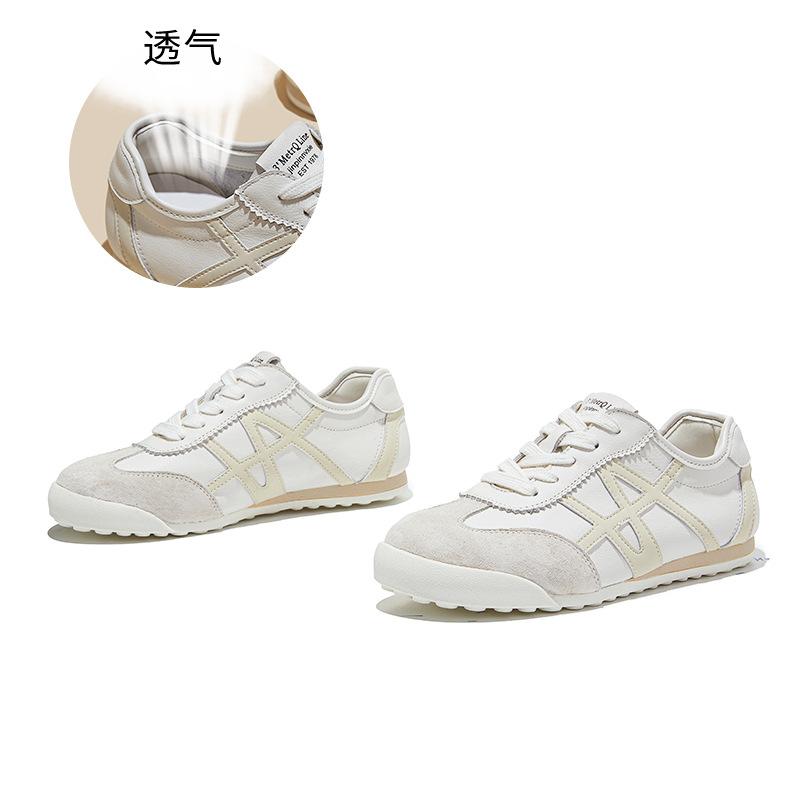 

First layer cowhide Forrest Gump shoes women s 2026 spring platform soles women s sports single shoes casual moral training shoes 40 бежевий