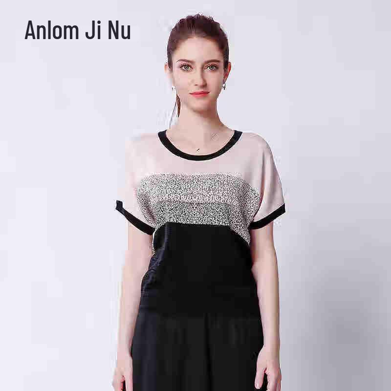 

Anlom Women s Mulberry Silk Knit Short Sleeve Top 3XL