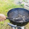 Long Handle Barbecue Cleaning Brush Triangle Grill Cleaning Steel Brush Multi-Function   Camping