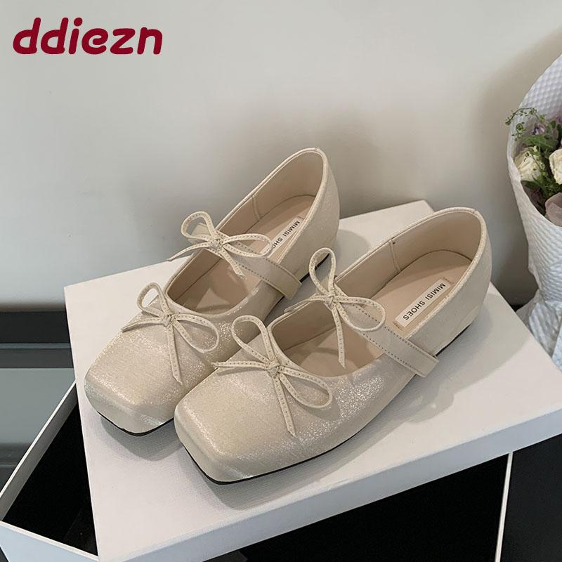 Fashion 2025 New Fashion Silk Women Flats Slip On Shoes Female Butterfly-Knot Ladies Mary Janes Shoes With Height Increasing Footwear