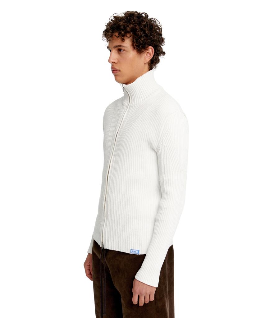 ERA Men Slim-Fit Zip-Up Sweater - White
