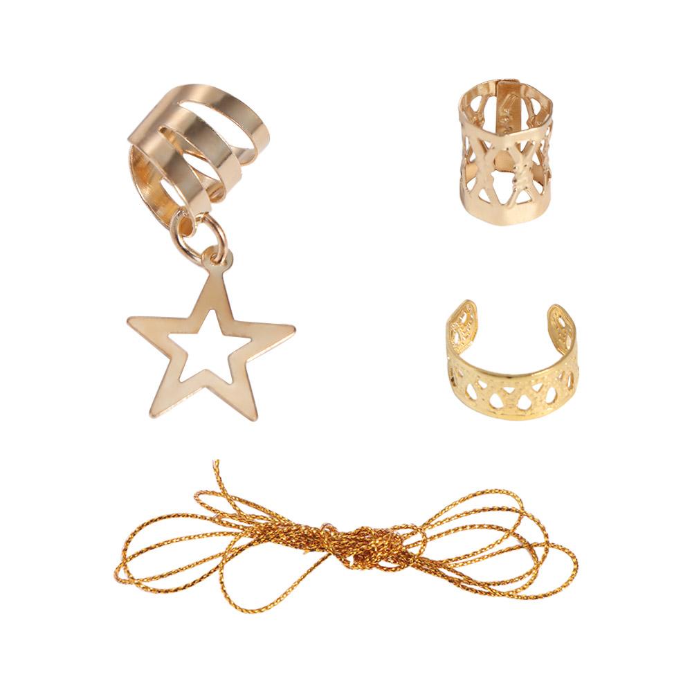 36pcs Hair Braid Tubes Star Decor Hair Ring Dread Locks Braided Hair Rope  for Braids