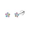 2PCS/Set Stainless Steel Heart Moon Earbone Stud Screw Ball Stud Earrings for Women Fashion Ear Tragus Cartilage Body Piercing