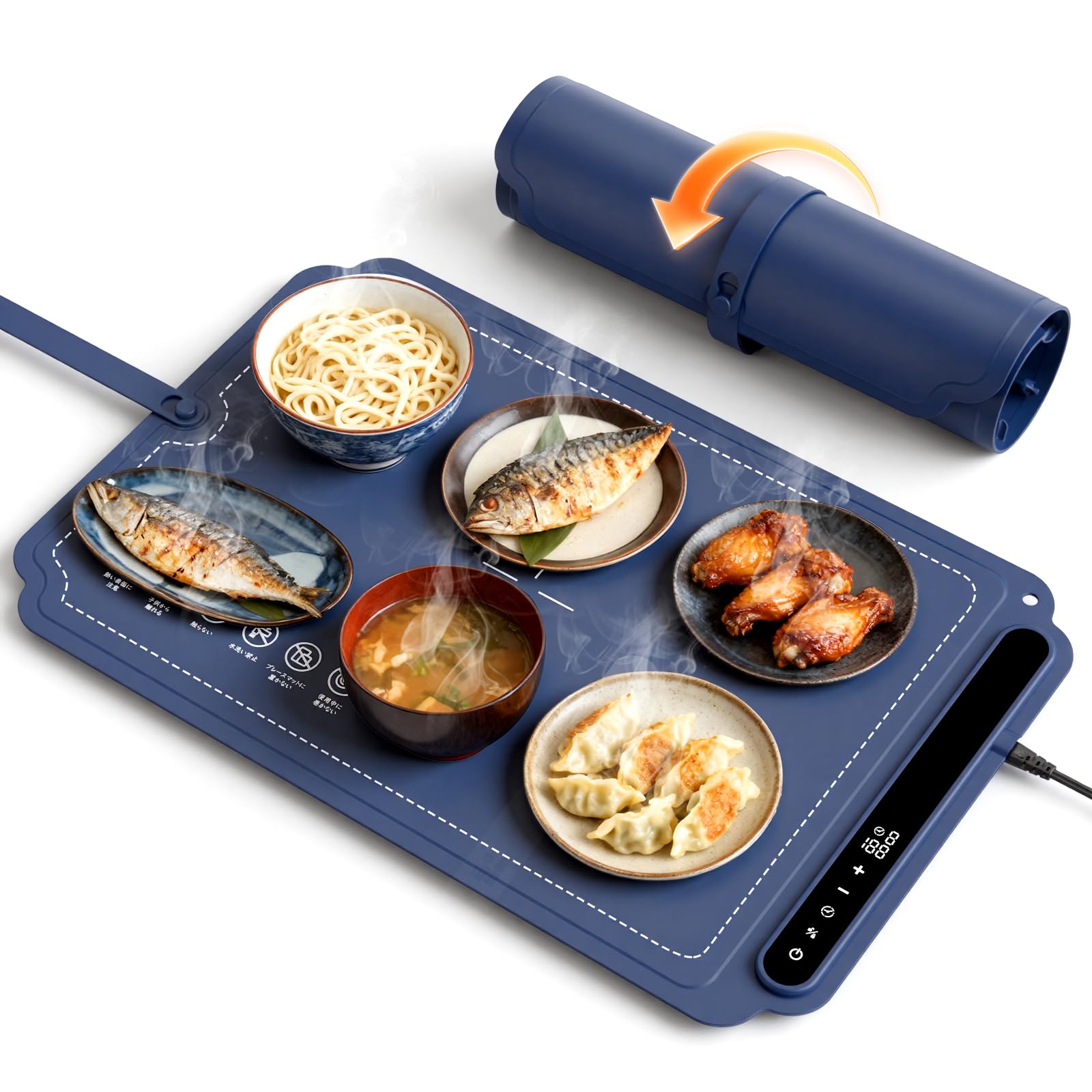 

MoKo Heating Food Warmer with Child 7 Temperature Timer Silicone Food Warming Rollable Compact and Easy to Tabletop Heating Electric Heating Tabletop синий