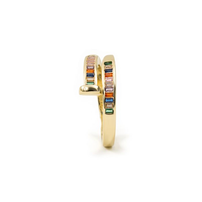 Bague - LUXENTER - Hagor - Alliage métallique - Zirconia multicolore - Or jaune 18 carats