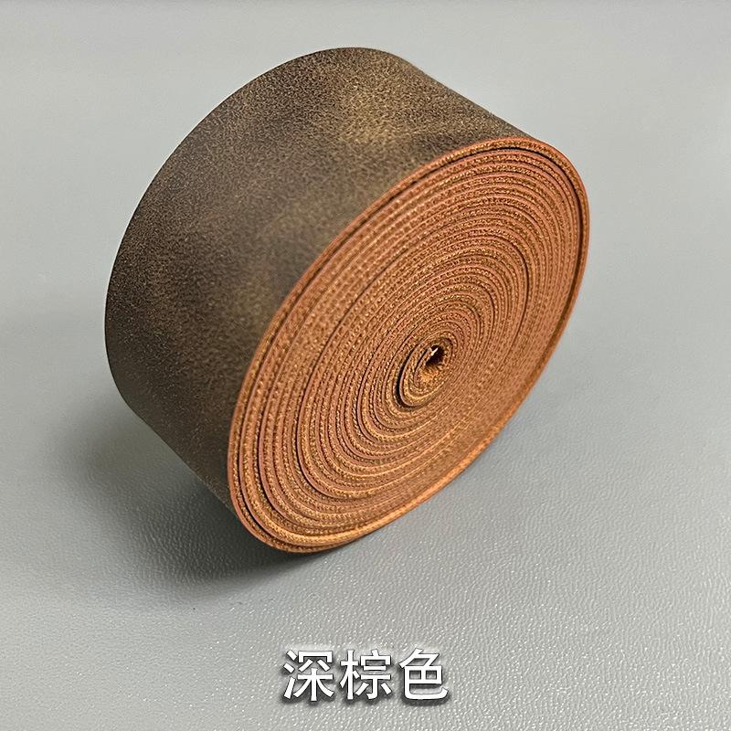 

Can Be Packaged Crazy Horse Leather Belt 2.5 * 2M Handmade Diy Creative Pu Leather Belt 2.5cm * 2m темно-коричневого кольору