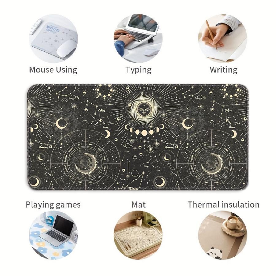 Mysterious Star And Moon Mouse Pad Keyboard Mouse Pad Computer Laptop Pad Game Console Pad Desk Accessories Office Pad Anti Slip