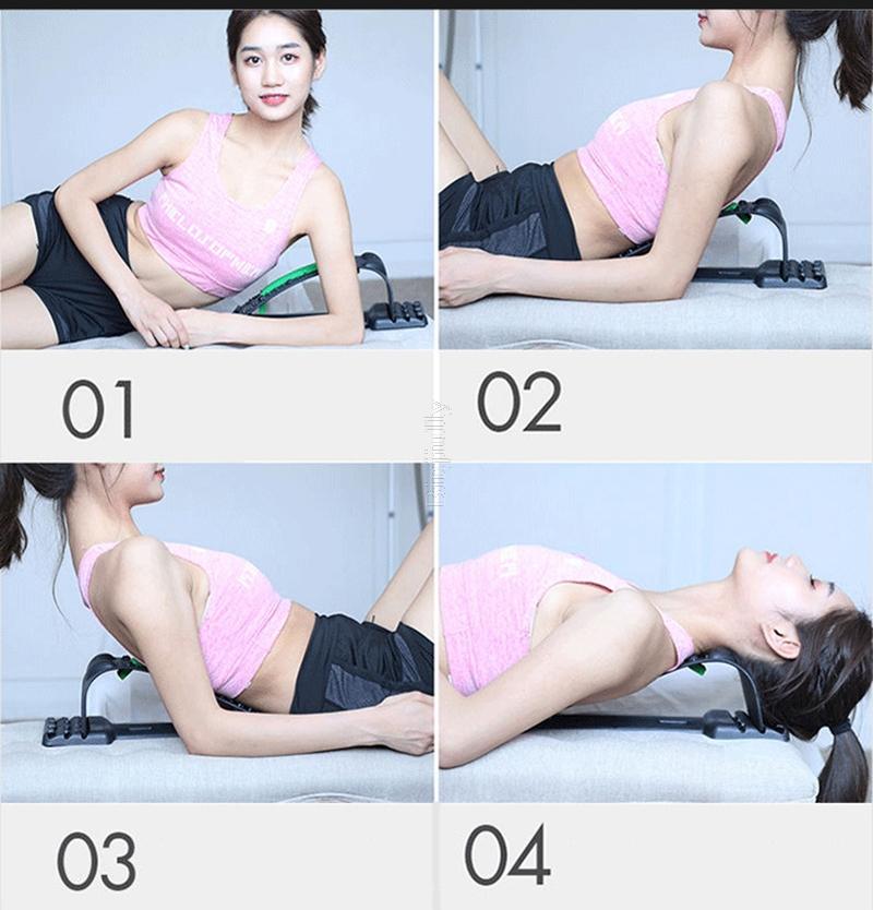 Neck and Back Stretch Massage Magnetic Therapy Acupressure Stretcher Fitness Equipment Lumbar Cervical Spine Support Pain Relief