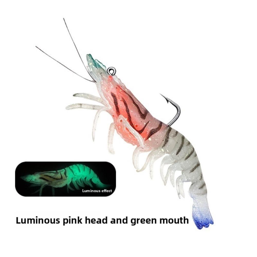 7.5cm/7.2g Lifelike Artificial Shrimp Lure Soft Single Hook Luminescent Fishing Lure Biomimetic Flat Claw/classic