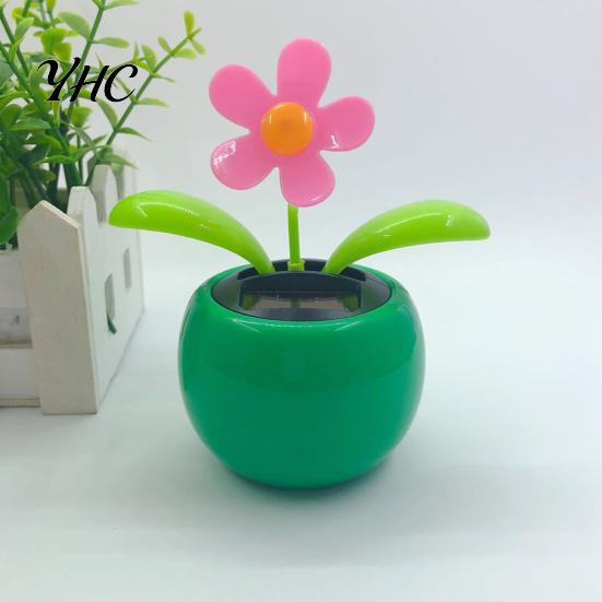 Car Dashboard Ornament Funny Solar Powered Cartoon Vibrant Ornamental Decoration Gifts Automobile Dancing Flower Swinging Toy for Friend