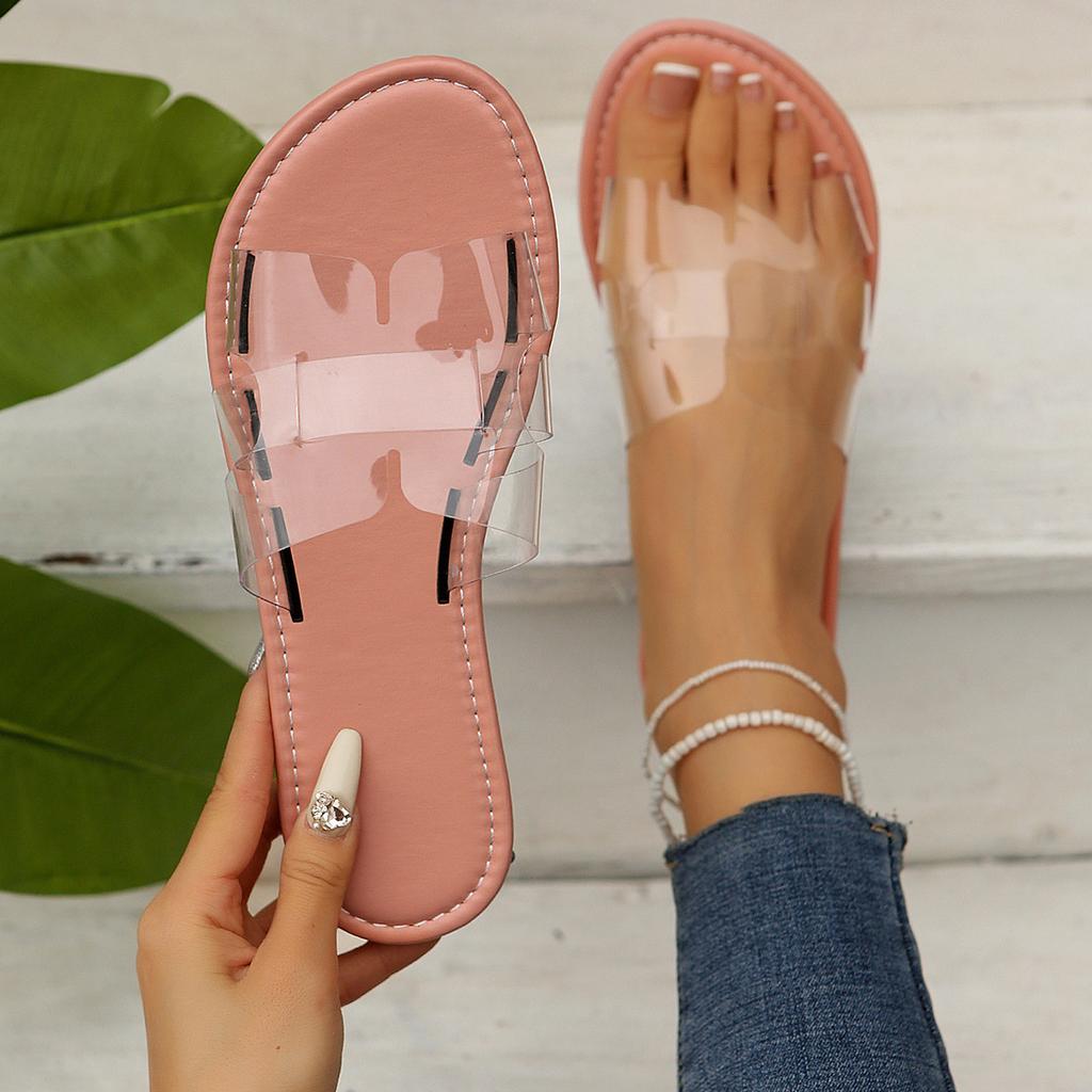 Foreign Trade Fashion Versatile Transparent Women's Slippers