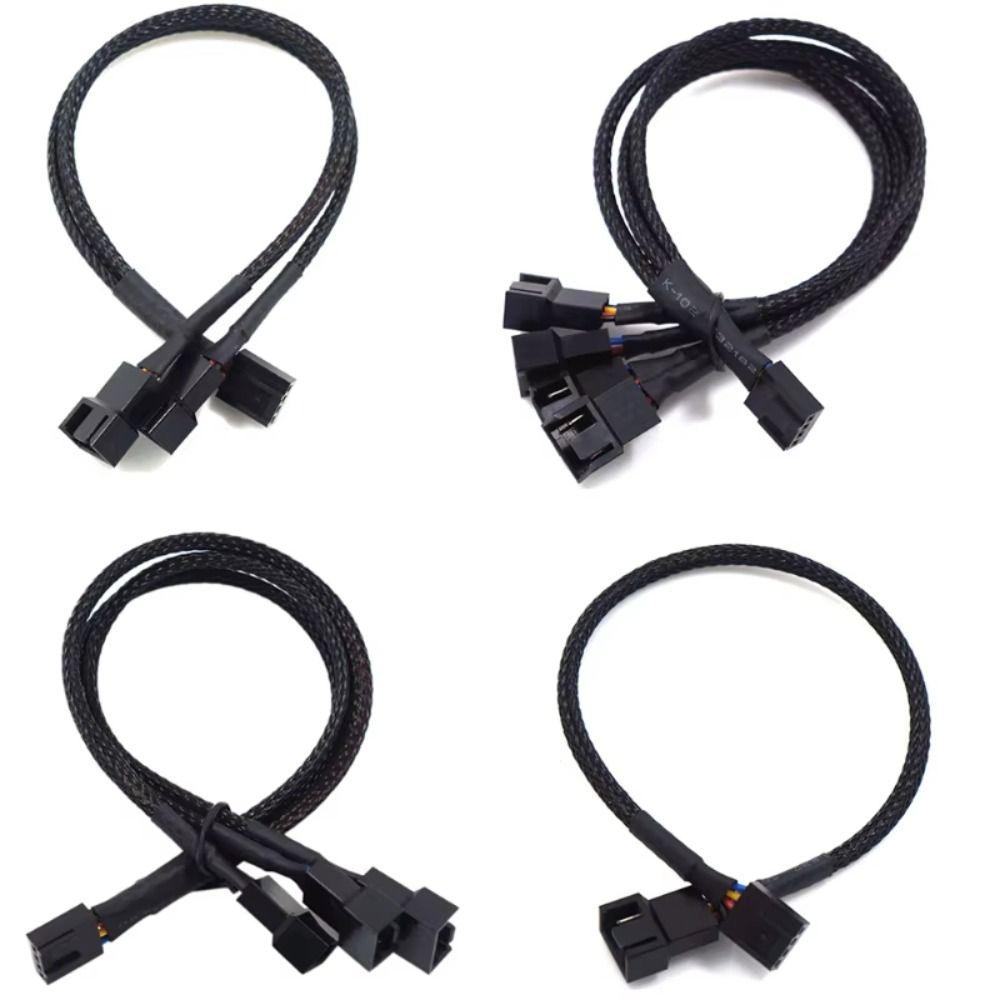 Black Sleeved 4 Pin Pwm Fan Cable Male To Female Pwm Extension Cables Computer Fan