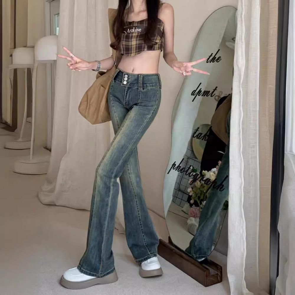 Stretch Skinny High-waisted Micro-flared Jeans Woman