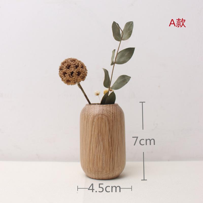 Wood Decorative Plant Pots Tall Small Vase Wooden Vase Leakproof  Flowerpot Indoor Decorations Plants Holder Or Home Flowers