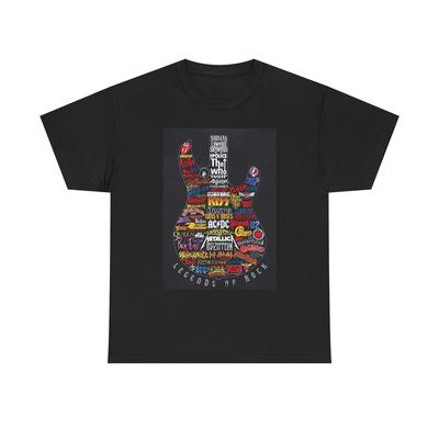 Legends Of Rock Guitar Graphic T Shirt Vintage Unisex Heavy Cotton Tee Unisex T-Shirt