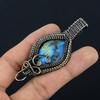 Labradorite Pendant, Handmade Gemstone 999 Copper Wire Wrapped Pendant Antique Jewelry, For Gift Silver Jewelry