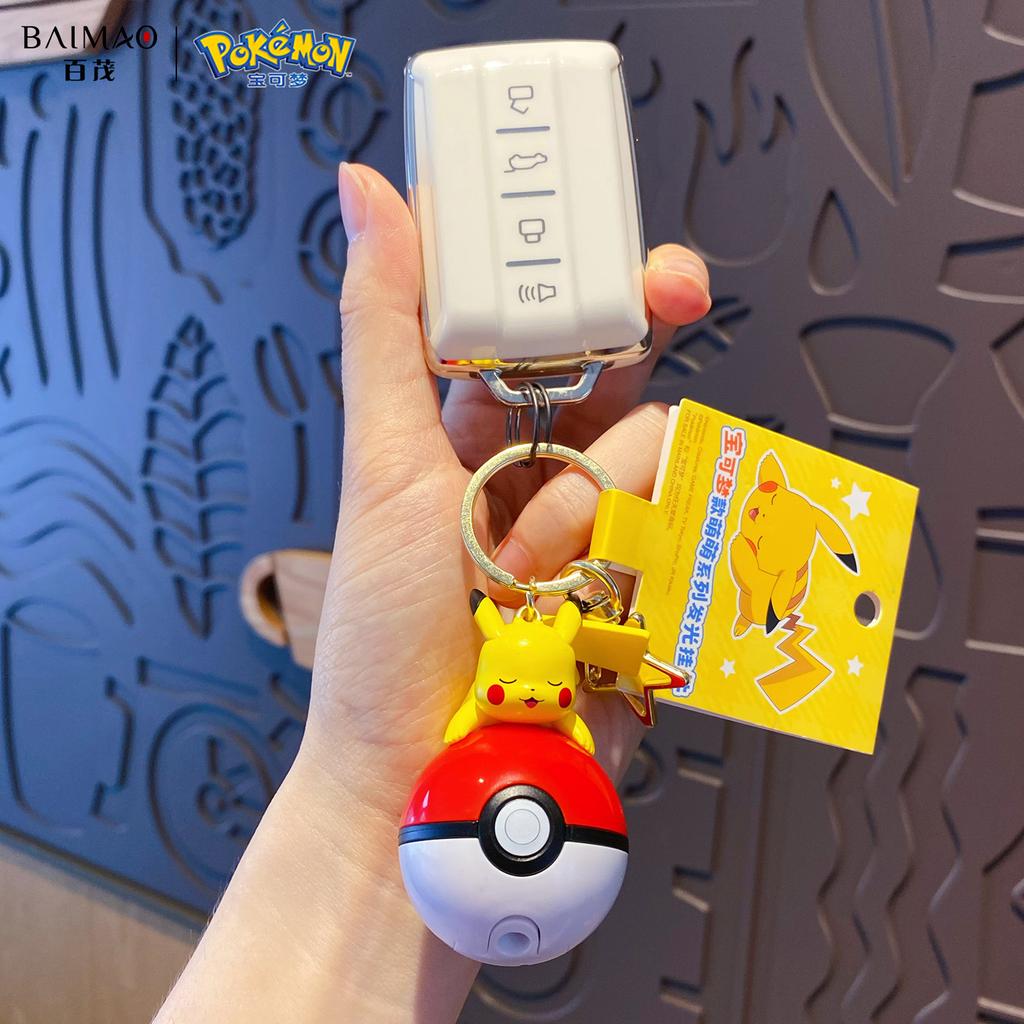Genuine Pikachu Keychain Psyduck Piplup Bulbasaur Anime Action Figures Toy Keyring Fragrance Pendant Christmas Gifts