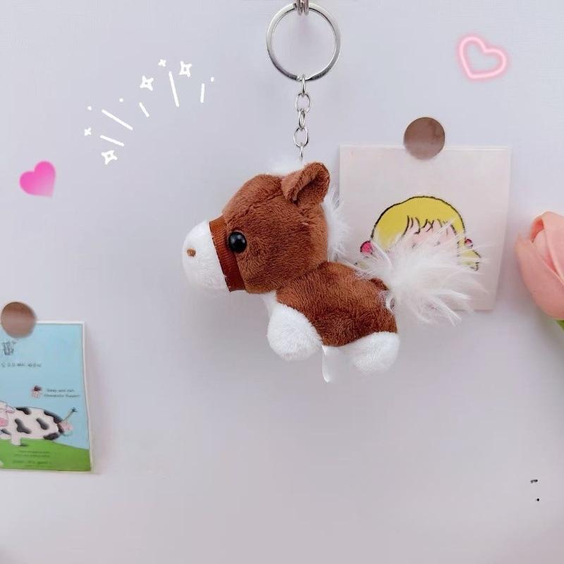 1 szt. Wypchana urocza lalka kucyka wisiorek Maskotka roku Kolorowy mały koń breloczek pluszowe zabawki Wspaniała świąteczna dekoracja