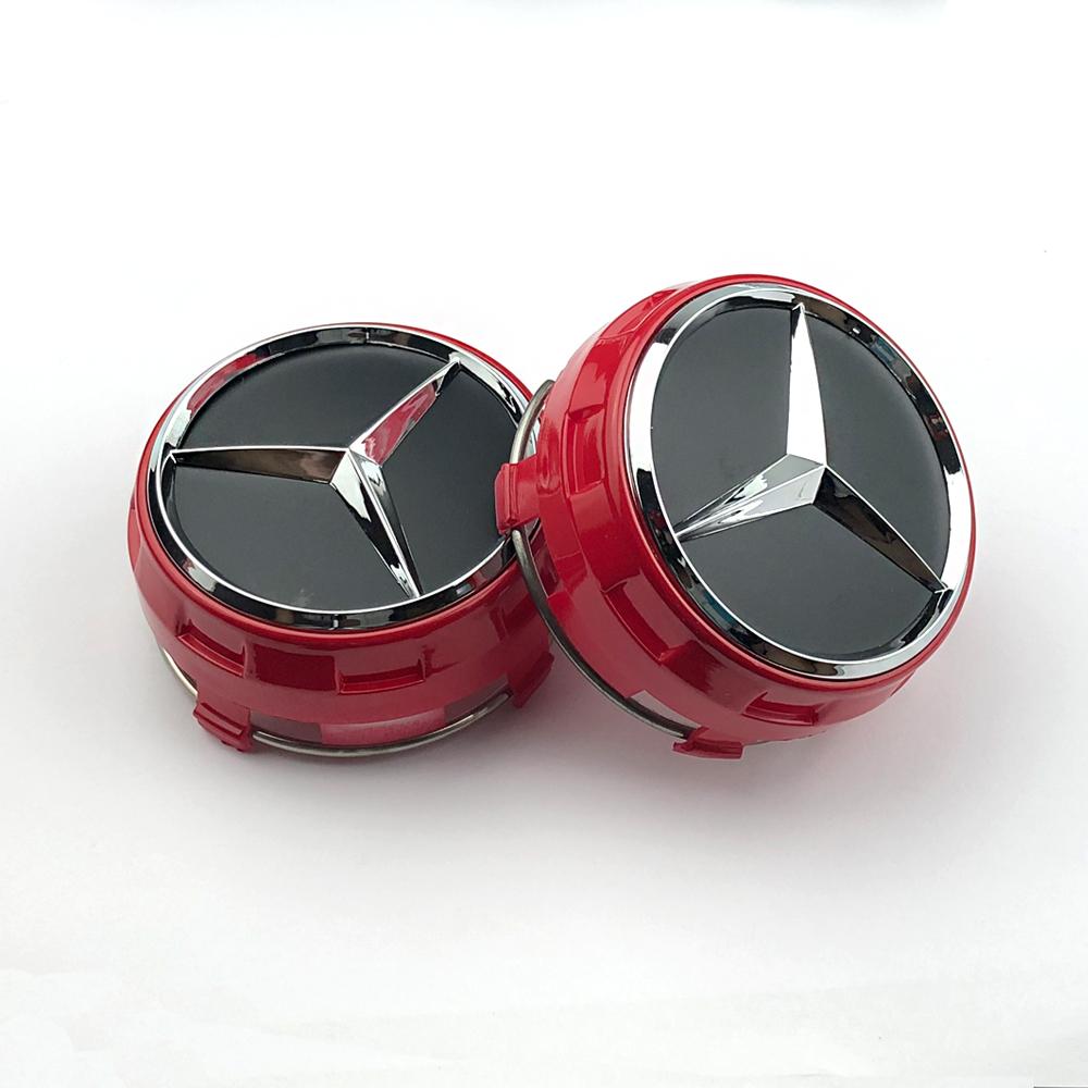 CRK1 A0004000900 Car silver Red 4pcs 75mm Wheel Center Hub Caps 4Pcs For Mercedes Benz AMG W212 W205 W204 W211 W213 Accessories
