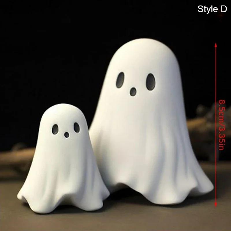 Middle Finger Ghost Statue Cute Small Scary Figurine Halloween Home Decorations Coffee Table Centerpiece Shelf Decoration