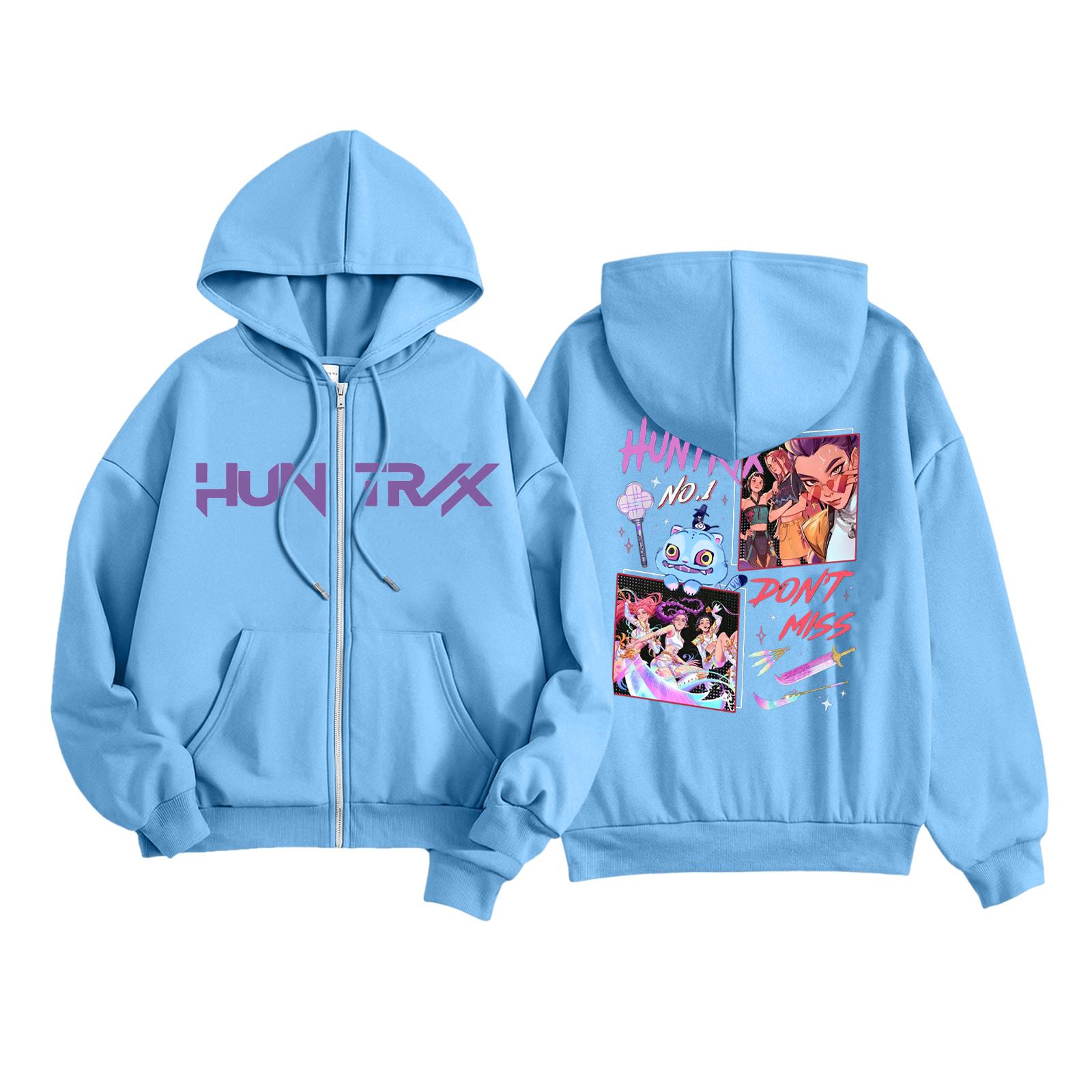 

Детская мода Женская легкая толстовка с длинным рукавом на молнии Толстовка с принтом и карманами 110 синий