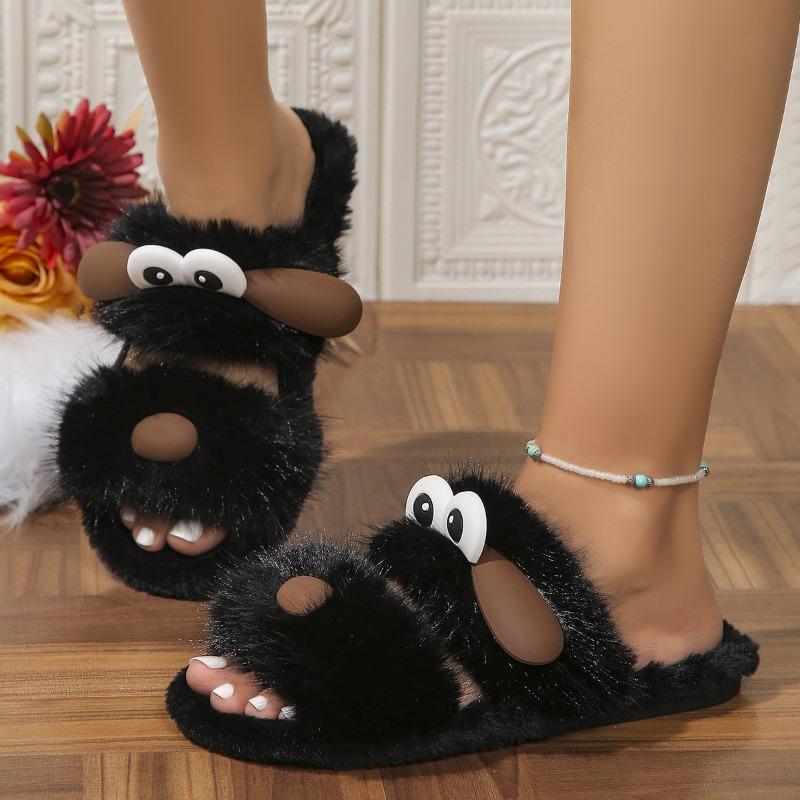 Pantofole Cartoni Animati 2024 Autunno e Inverno Nuove Pantofole Casalinghe da Interno per il Tempo Libero in Peluche a Punta Scoperta Antiscivolo Pantofole di Cotone da Donna